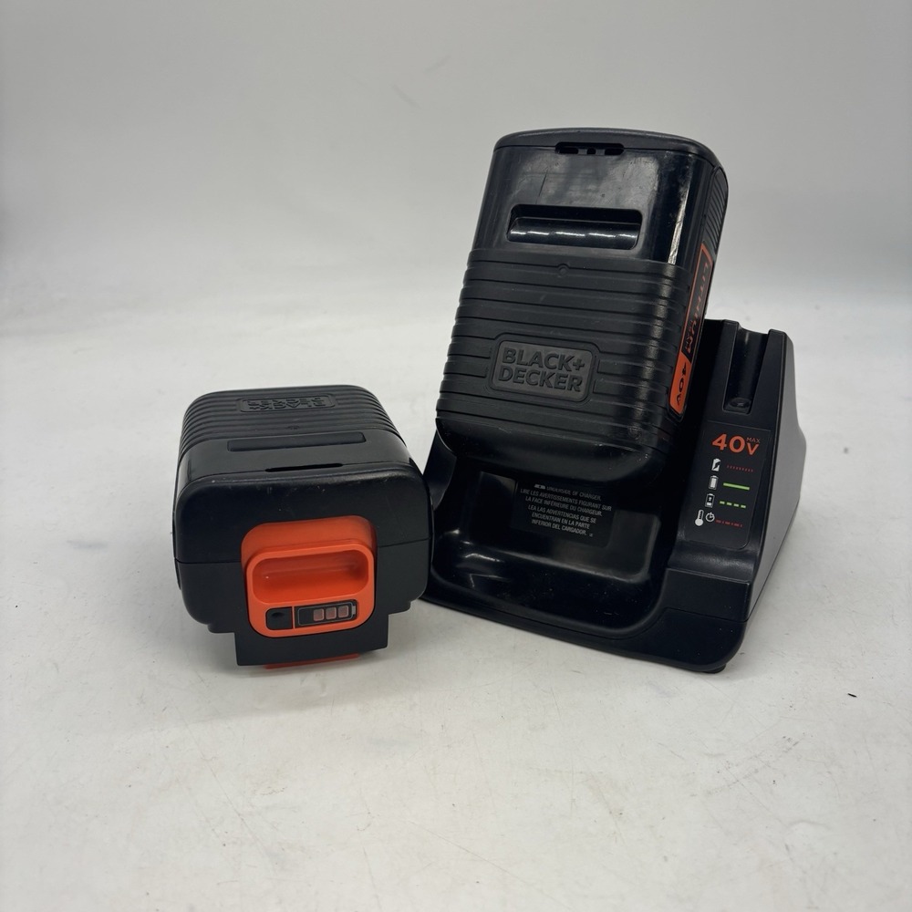 BLACK+DECKER 40V MAX Lithium-Ion Battery & Charger Set LBX2040 2 Batteries